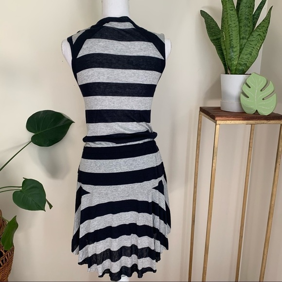 ALC Striped Jersey Knit Dress in Navy & Gray sz S - Picture 4 of 5
